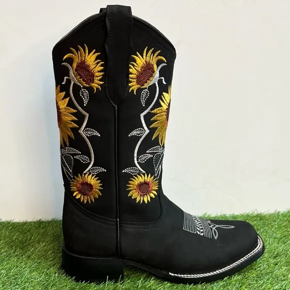 Ladies Leather Cowgirl Rodeo Western Mexican Boots Bota Mujer Vaquera de piel