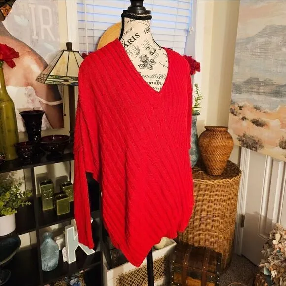 Lafayette 148 New York Ribbed Stylish Casual V- Neck Sweater.