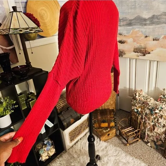 Lafayette 148 New York Ribbed Stylish Casual V- Neck Sweater.