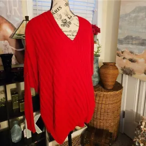 Lafayette 148 New York Ribbed Stylish Casual V- Neck Sweater.