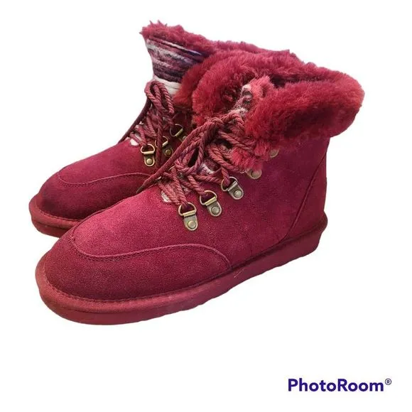 LAM Red Leather Boots size 6