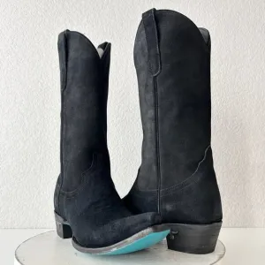 Lane EMMA JANE Womens Cowboy Boots 8.5 Black Suede Western Cowgirl Mid Calf