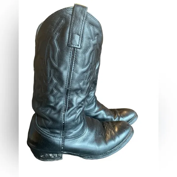 Laredo Black Jacksonville Round Toe Cowboy Boots, Men’s Size 9EW, Rodeo, Ranch