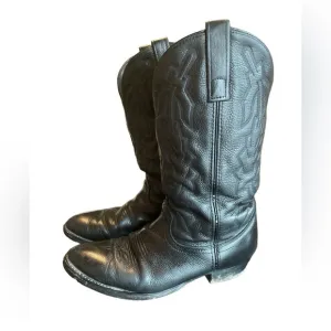 Laredo Black Jacksonville Round Toe Cowboy Boots, Men’s Size 9EW, Rodeo, Ranch