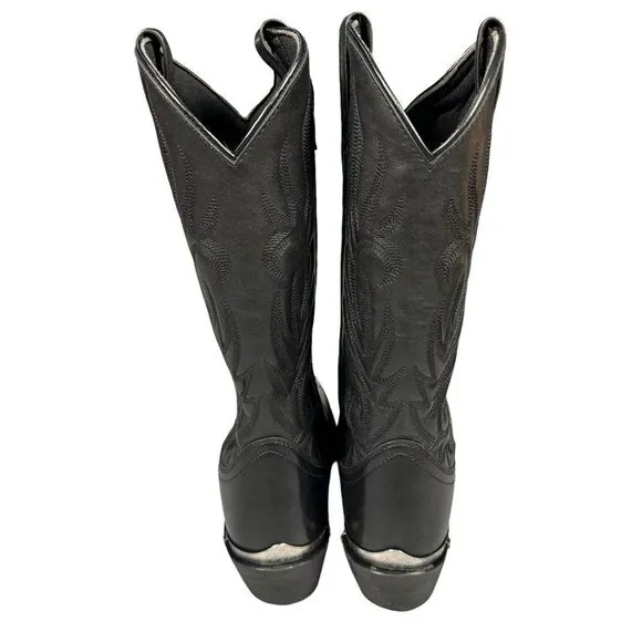 Laredo Mccomb Boots Men's 10D Round Toe‎ Cowboy Black Casual Western Leather