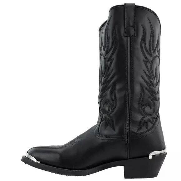 Laredo Mccomb Boots Men's 10D Round Toe‎ Cowboy Black Casual Western Leather