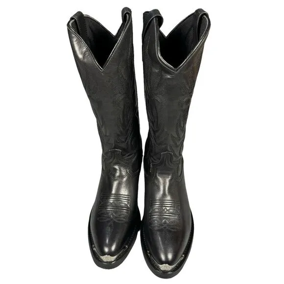 Laredo Mccomb Boots Men's 10D Round Toe‎ Cowboy Black Casual Western Leather