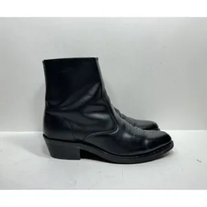 Laredo 62001 Long Haul Mens Black Leather Side Zip Ankle Boots Size 9.5 EW