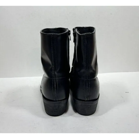 Laredo 62001 Long Haul Mens Black Leather Side Zip Ankle Boots Size 9.5 EW