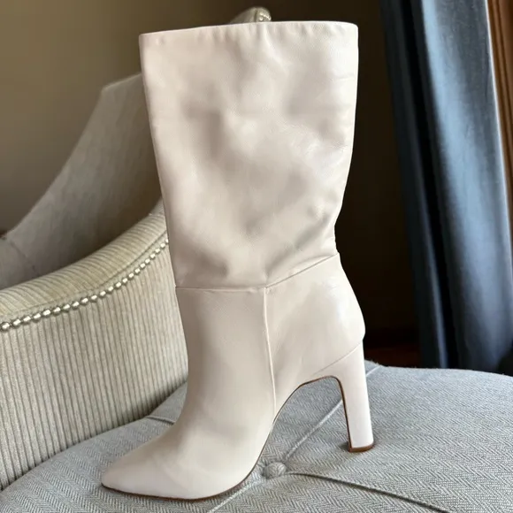 LARROUDÉCINDY BOOT IN BONE LEATHER Cream color