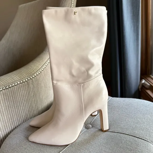 LARROUDÉCINDY BOOT IN BONE LEATHER Cream color