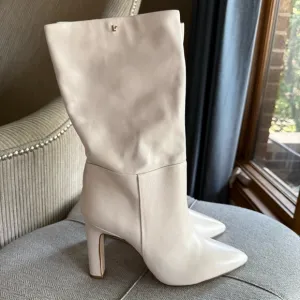 LARROUDÉCINDY BOOT IN BONE LEATHER Cream color