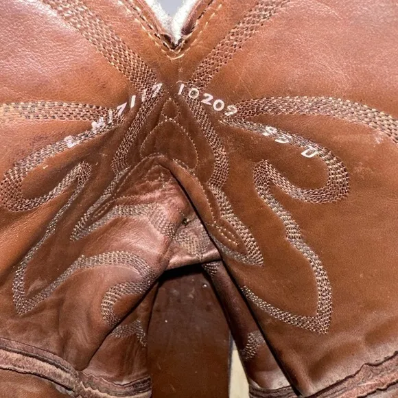 LARRY MAHAN OSTRICH LEATHER COWBOY BOOTS SIZE 9.5