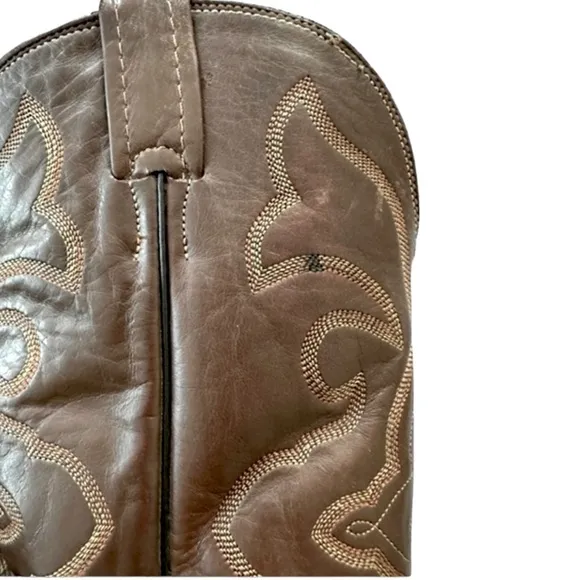 LARRY MAHAN OSTRICH LEATHER COWBOY BOOTS SIZE 9.5