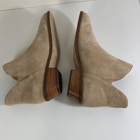 Lauren Ralph Lauren boots women’s 11 Prestyn suede tan booties