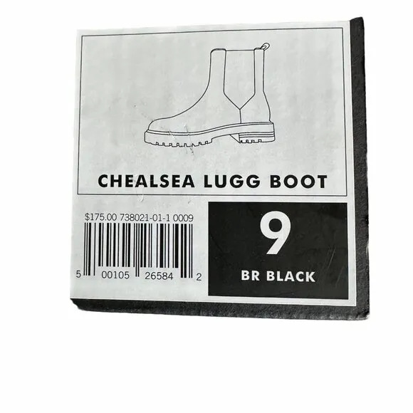 ⭐Leather Chelsea Lugg Boot Sz 9 Banana Republic Black Comfort Shoes Lightweight
