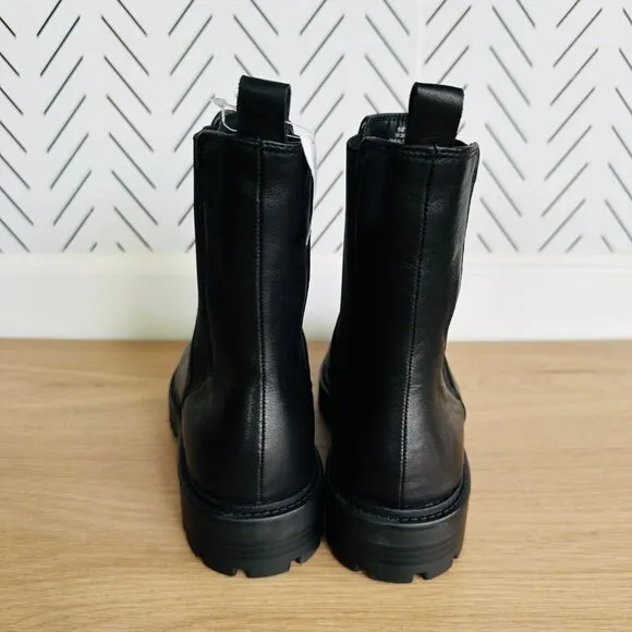 ⭐Leather Chelsea Lugg Boot Sz 9 Banana Republic Black Comfort Shoes Lightweight