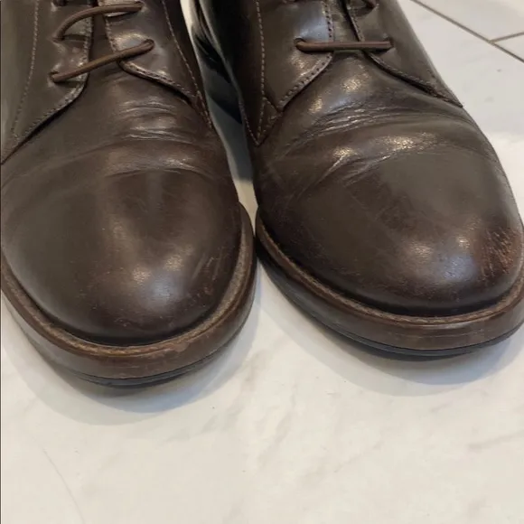 Leather Combat Lace-Up Combat Riding Boots Dark Brown Nine West 7.5