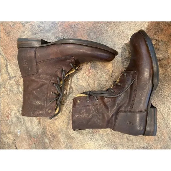 Leather Frye lace up boots womens 7