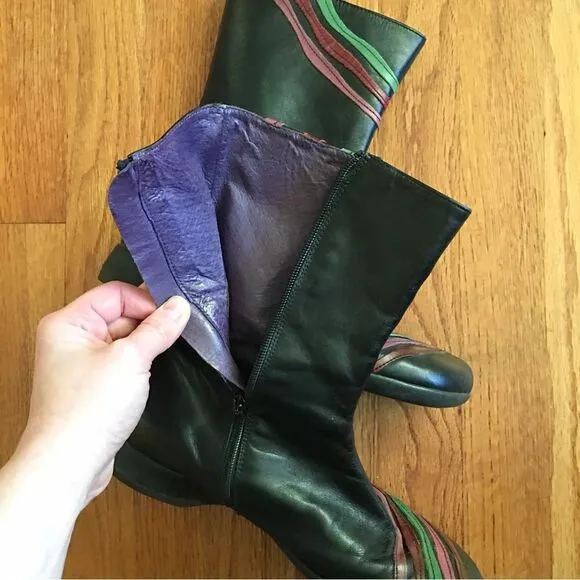 Leather Rainbow Boots from Spain | Size 38 | 6.5