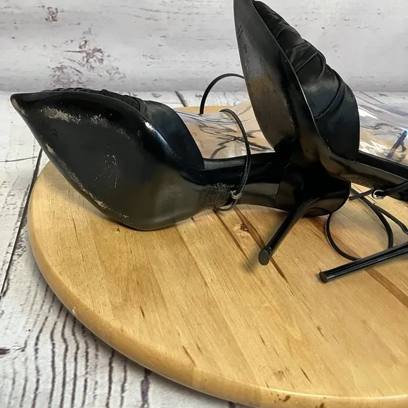 Les Tropeziennes Shoes Womens Size 37EU 5.5US Black Pointed Open Toe Lace Up