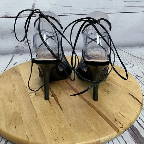 Les Tropeziennes Shoes Womens Size 37EU 5.5US Black Pointed Open Toe Lace Up