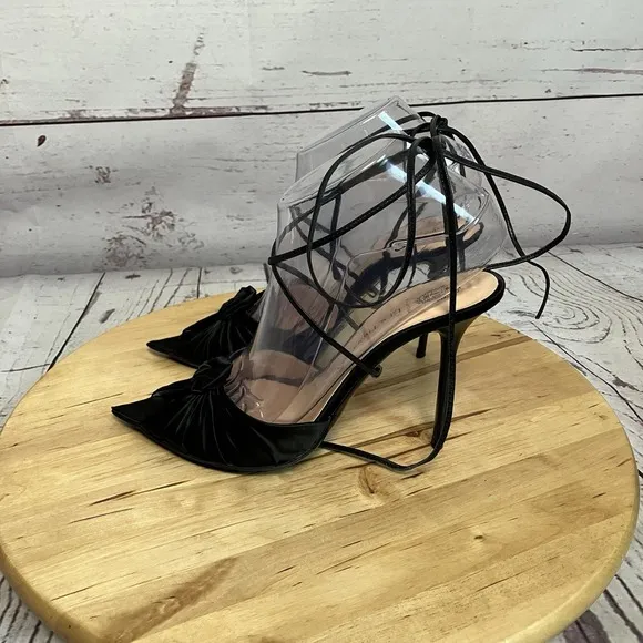 Les Tropeziennes Shoes Womens Size 37EU 5.5US Black Pointed Open Toe Lace Up