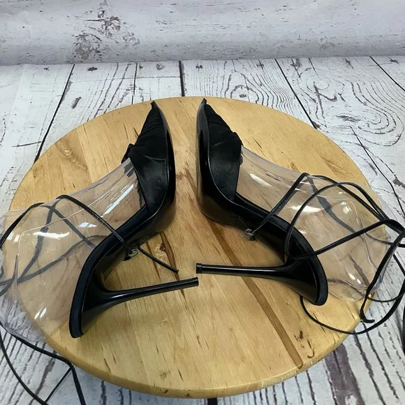 Les Tropeziennes Shoes Womens Size 37EU 5.5US Black Pointed Open Toe Lace Up