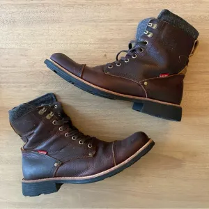 Levi’s Brown Leather Wool Lace Uo Casual Dress Boots