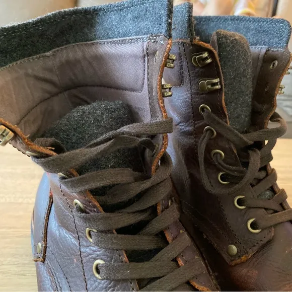 Levi’s Brown Leather Wool Lace Uo Casual Dress Boots