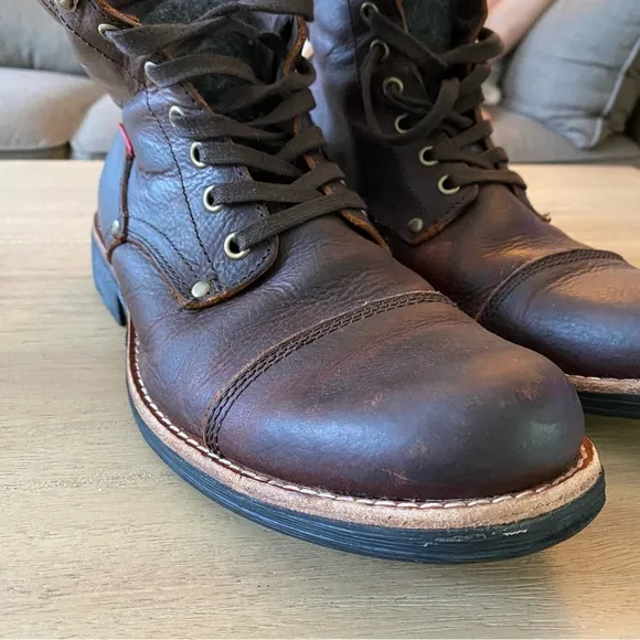 Levi’s Brown Leather Wool Lace Uo Casual Dress Boots