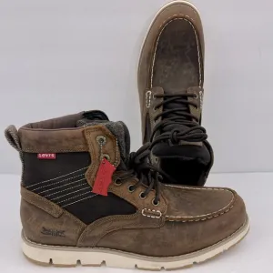LEVIS, DAWSON TUMBLED UPPER LEATHER BOOTS, TWO TONE BROWN COLOR, MEN’S SIZE 9.5
