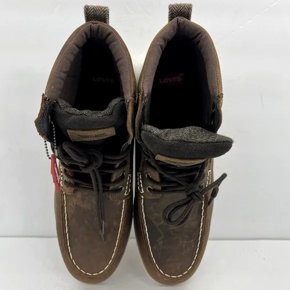 LEVIS, DAWSON TUMBLED UPPER LEATHER BOOTS, TWO TONE BROWN COLOR, MEN’S SIZE 9.5