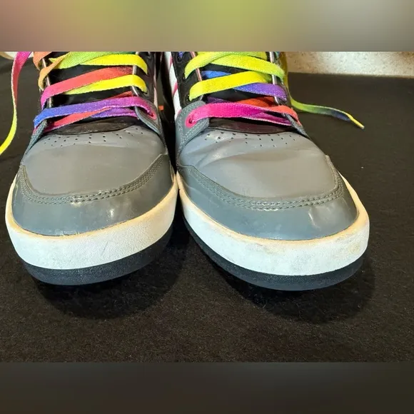 LIKE-NEW Adidas RETRO Court HI TOP Teal PINK