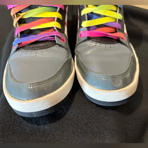 LIKE-NEW Adidas RETRO Court HI TOP Teal PINK