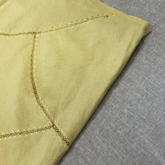 Linen-Blend Ruffle Hem Skirt – Soft Yellow Midi - Emma James