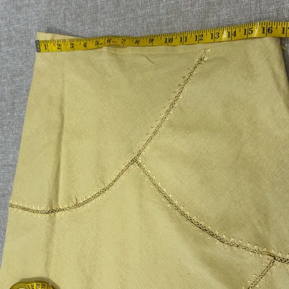 Linen-Blend Ruffle Hem Skirt – Soft Yellow Midi - Emma James