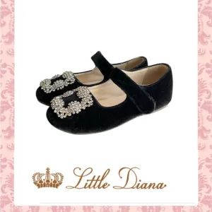 Little Dianna sz 10 Belita Black velvet crystal