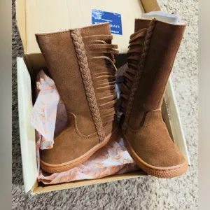 Livie &amp; Luca Baby Girls Sonoma Camel Suede Leather Boots NWB Size 4