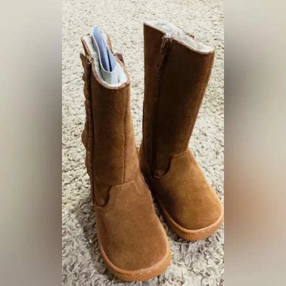 Livie &amp; Luca Baby Girls Sonoma Camel Suede Leather Boots NWB Size 4