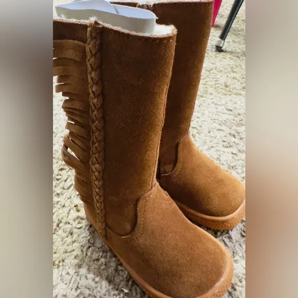 Livie &amp; Luca Baby Girls Sonoma Camel Suede Leather Boots NWB Size 4