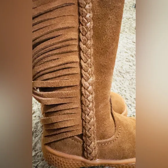 Livie &amp; Luca Baby Girls Sonoma Camel Suede Leather Boots NWB Size 4