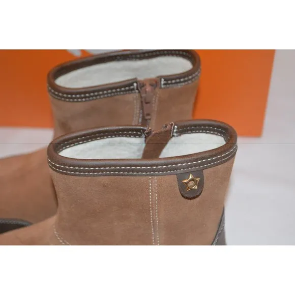 Livie and Luca Size 3 Youth Saddle Tan Suede Leather Boots Boys Girls Unisex