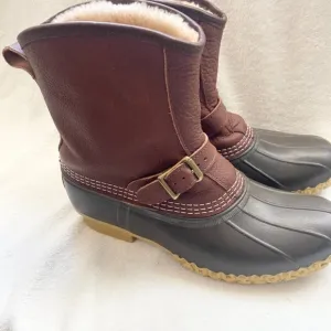 L.L Bean Bean Boots 7&quot; Lounger Limited Edition Buckle Leather Shearling Lined...