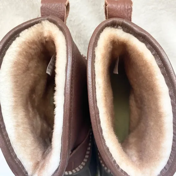 L.L Bean Bean Boots 7&quot; Lounger Limited Edition Buckle Leather Shearling Lined...