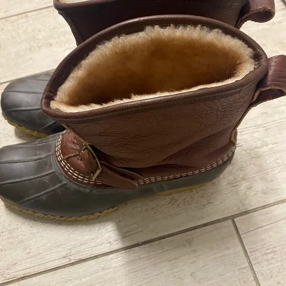 L.L Bean Bean Boots 7&quot; Lounger Limited Edition Buckle Leather Shearling Lined...