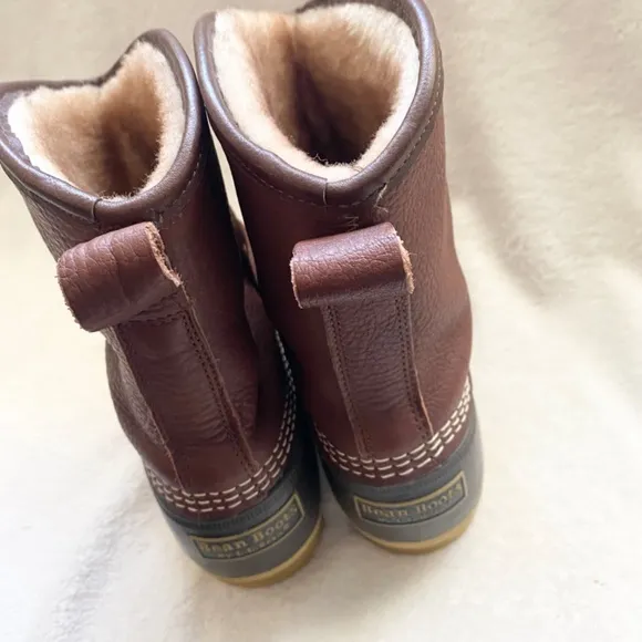 L.L Bean Bean Boots 7&quot; Lounger Limited Edition Buckle Leather Shearling Lined...