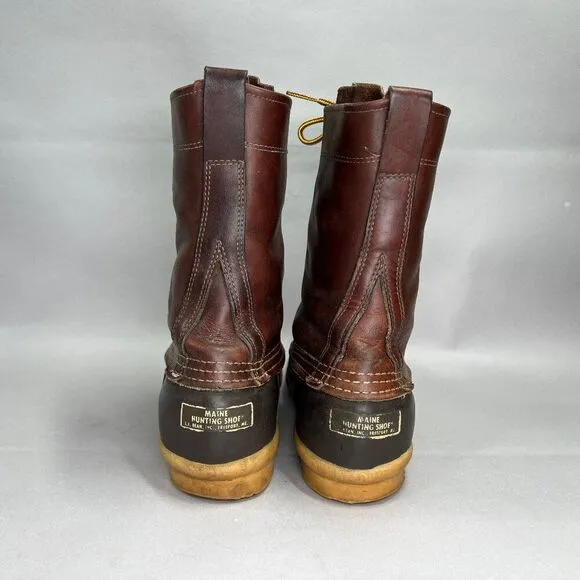 L.L. Bean Men's Size 11 Brown Leather Bean Boots