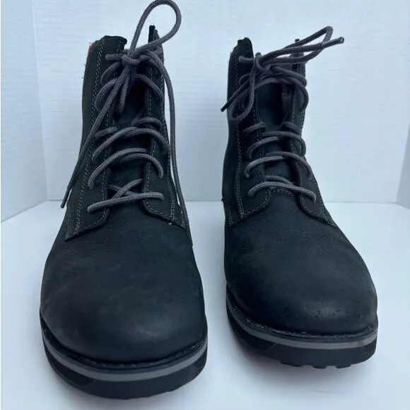 LL BEAN Womens Red Plaid Park Ridge Casual Lace Up Leather Boots Black 11 M