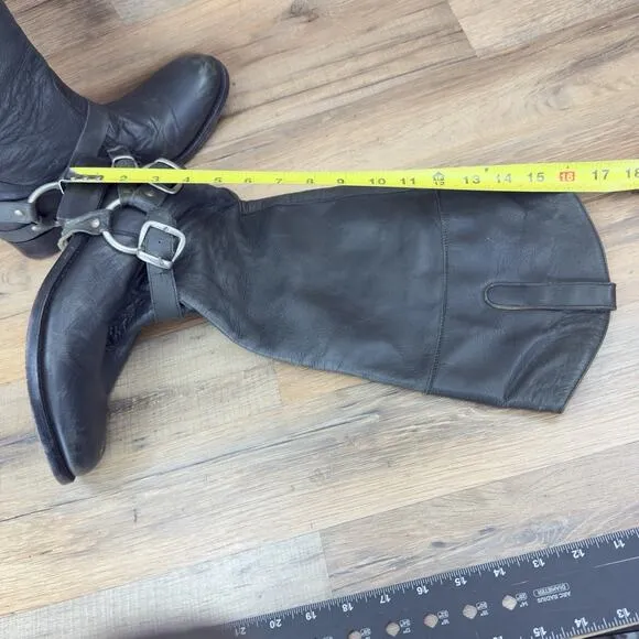 Loblan Size 8 41 Western Leather C610 Biker Pull On Campus Riding Mens Boots